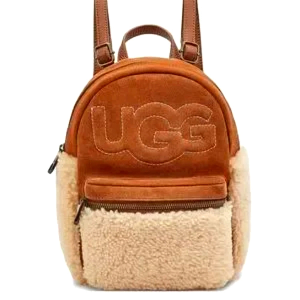 UGG Dannie II Mini Backpack Chestnut Brown Cow Leather Cow Suede & Sheepskin